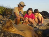 Naturalist with young explorers in the Galapagos Islands (Pete Oxford)